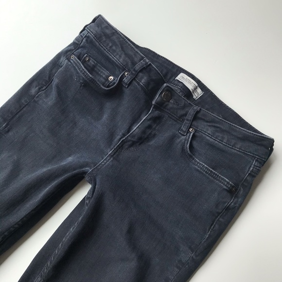 Zara Women Distressed Skinny Jeans Black Denim 4 - Picture 3 of 8